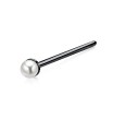 2mm Pearl Silver Straight Nose Stud NSKA-148p